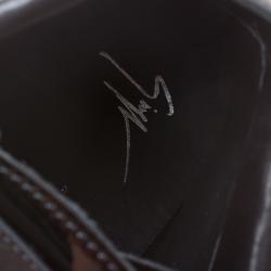 Pre Owned Giuseppe Zanotti Black Patent Leather London High Top Sneakers Size 46