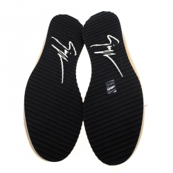 Pre Owned Giuseppe Zanotti Metallic Gold Leather Tassel Detail Smoking Slippers Size 44