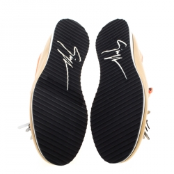 Pre Owned Giuseppe Zanotti Metallic Gold Leather Tassel Detail Smoking Slippers Size 42.5