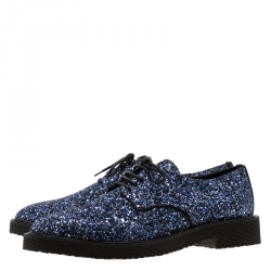 Pre Owned Giuseppe Zanotti Two Tone Coarse Glitter Tyson Derby Size 43