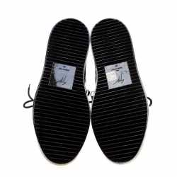 Pre Owned Giuseppe Zanotti Metallic Gold/Black Anthracite May London High Top Sneakers Size 45