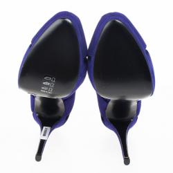 Pre Owned Giuseppe Zanotti Purple Suede Wave-Cutout Booties Size 41