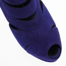 Pre Owned Giuseppe Zanotti Purple Suede Wave-Cutout Booties Size 41