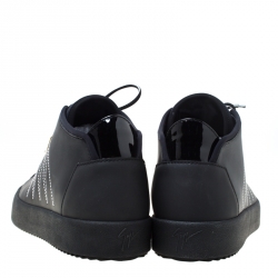 Pre Owned Giuseppe Zanotti Black Leather And Fabric Sneakers Size 44