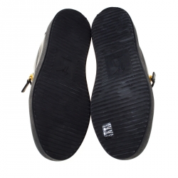 Pre Owned Giuseppe Zanotti Black Leather Frankie Sneakers Size 43.5