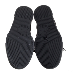 Pre Owned Giuseppe Zanotti Multicolor Leather And Canvas High Top Sneakers Size 46