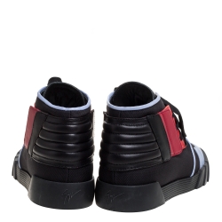 Pre Owned Giuseppe Zanotti Multicolor Leather And Canvas High Top Sneakers Size 46