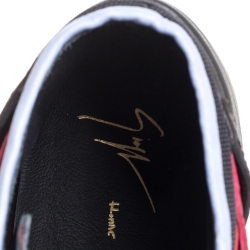 Pre Owned Giuseppe Zanotti Multicolor Leather And Canvas High Top Sneakers Size 46