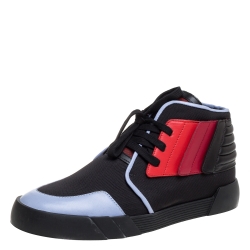 Pre Owned Giuseppe Zanotti Multicolor Leather And Canvas High Top Sneakers Size 46