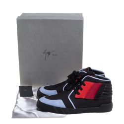 Pre Owned Giuseppe Zanotti Multicolor Leather And Canvas High Top Sneakers Size 46