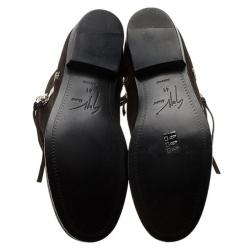 Pre Owned Giuseppe Zanotti Dark Brown Suede Chelsea Ankle Boots Size 41