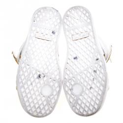 Giuseppe Zanotti White Croc Embossed Leather London High Top Sneakers Size 41