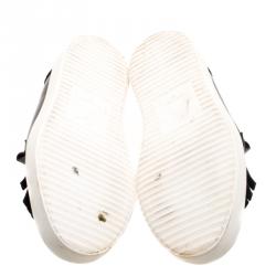 Pre Owned Giuseppe Zanotti Black Fringed Leather Slip On Sneakers Size 42