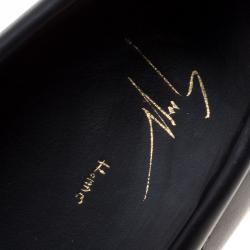 Pre Owned Giuseppe Zanotti Black Fringed Leather Slip On Sneakers Size 42