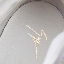 Pre Owned Giuseppe Zanotti White Croc Embossed Leather London High Top Sneakers Size 46