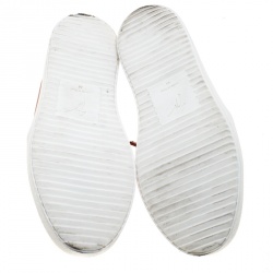 Pre Owned Giuseppe Zanotti Red Leather Eve Slip On Sneakers Size 44