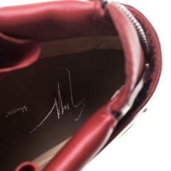 Pre Owned Giuseppe Zanotti Red Leather Metal Accent High Top Sneakers Size 40