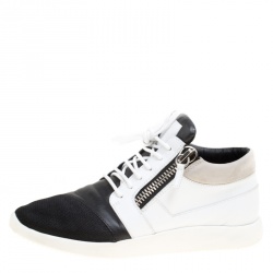 Pre Owned Guiseppe Zanotti Tricolor Leather and Mesh Sneakers Size 43