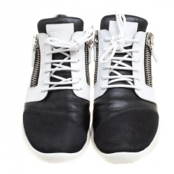 Pre Owned Guiseppe Zanotti Tricolor Leather and Mesh Sneakers Size 43