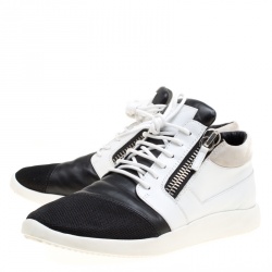 Pre Owned Guiseppe Zanotti Tricolor Leather and Mesh Sneakers Size 43