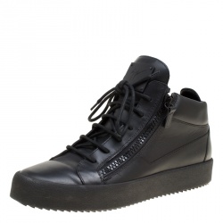 Pre Owned Giuseppe Zanotti Black Leather London High Top Sneakers Size 43