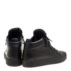 Pre Owned Giuseppe Zanotti Black Leather London High Top Sneakers Size 43