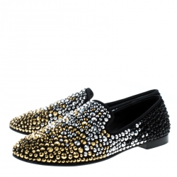 Pre Owned Giuseppe Zanotti Black Studded Smoking Slippers Size 42