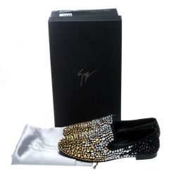 Pre Owned Giuseppe Zanotti Black Studded Smoking Slippers Size 42