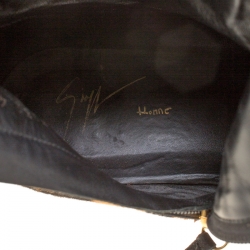 Pre Owned Giuseppe Zanotti Beige Leopard Print Calf Hair Ankle Boots Size 41.5