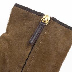 Pre Owned Giuseppe Zanotti Brown Pony Hair Ankle Boots Size 38
