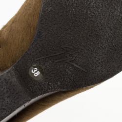 Pre Owned Giuseppe Zanotti Brown Pony Hair Ankle Boots Size 38