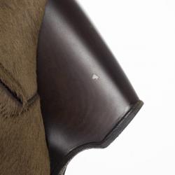 Pre Owned Giuseppe Zanotti Brown Pony Hair Ankle Boots Size 38