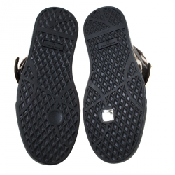 Pre Owned Giuseppe Zanotti Brown/Black Leopard Print Calf hair Lace Up High Top Sneakers Size 43