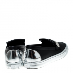 Giuseppe Zanotti Black Studded Leather Skate Slip On Sneakers Size 40