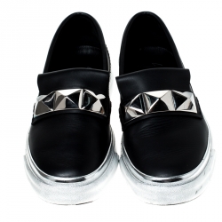 Giuseppe Zanotti Black Studded Leather Skate Slip On Sneakers Size 40