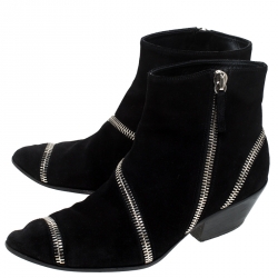 Giuseppe Zanotti Black Suede Ankle Boots Size 42