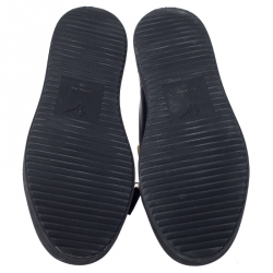 Pre Owned Giuseppe Zanotti Black Leather May London Double Chain Low Top Sneakers Size 43