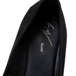 Pre Owned Giuseppe Zanotti Black Suede Shark Tooth Loafers Size 43