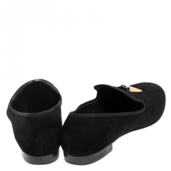 Pre Owned Giuseppe Zanotti Black Suede Shark Tooth Loafers Size 43