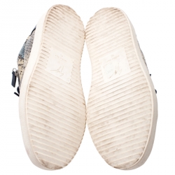 Pre Owned Giuseppe Zanotti Multicolor Embossed Snake Leather May London Double Zip Low Top Platform Sneakers Size 40