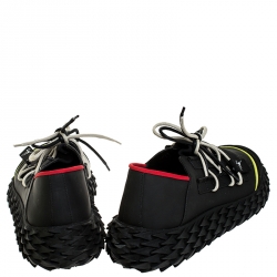 Pre Owned Giuseppe Zanotti Black Leather and Mesh Urchin Sneaker Size 43