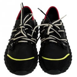 Pre Owned Giuseppe Zanotti Black Leather and Mesh Urchin Sneaker Size 43