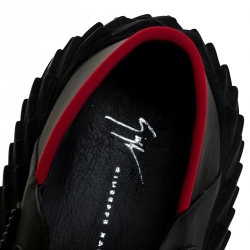 Pre Owned Giuseppe Zanotti Black Leather and Mesh Urchin Sneaker Size 43