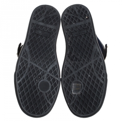 Pre Owned Giuseppe Zanotti Black/Navy Blue Velvet and Patent Leather Coby High Top Sneakers Size 44