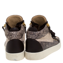 Giuseppe Zanotti Multicolor Python Embossed Leather May London High Top Sneakers Size 43