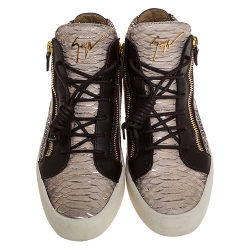 Giuseppe Zanotti Multicolor Python Embossed Leather May London High Top Sneakers Size 43