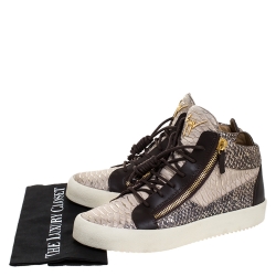 Giuseppe Zanotti Multicolor Python Embossed Leather May London High Top Sneakers Size 43