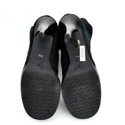 Pre Owned Giuseppe Zanotti Black Suede Lace Up Ankle Boots