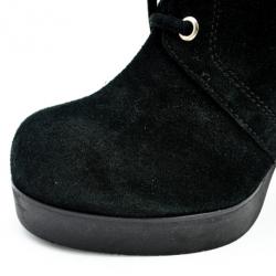 Pre Owned Giuseppe Zanotti Black Suede Lace Up Ankle Boots