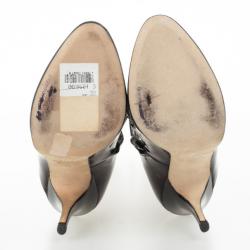 Pre Owned Giuseppe Zanotti Brown Tortoise Print Patent Platform Knee Length Boots Size 37